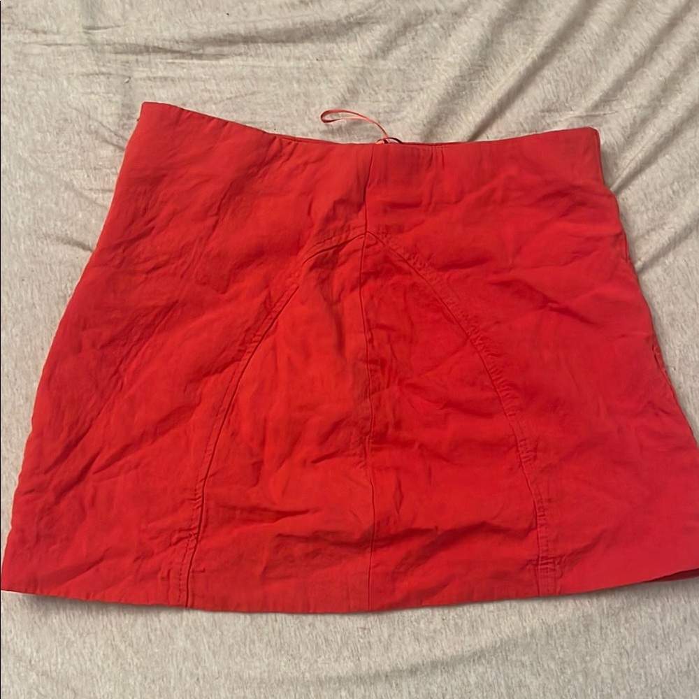 Zara Vibrant Red linen skirt